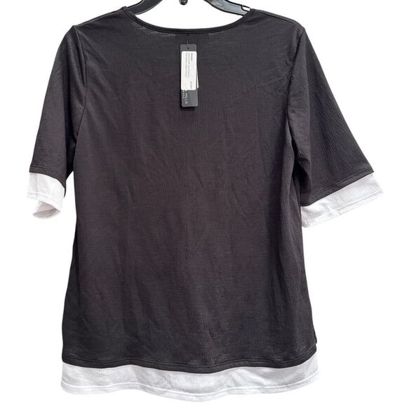 Nally & Millie Black and White Scrunch Top - Size S - NWT - Picture 2 of 2